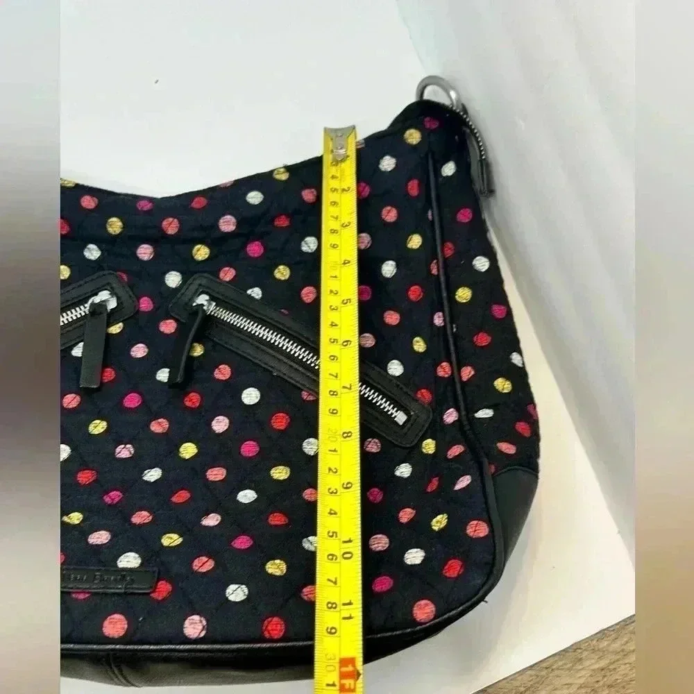 Vera Bradley Vivian Hobo bag in black and red dots cotton print